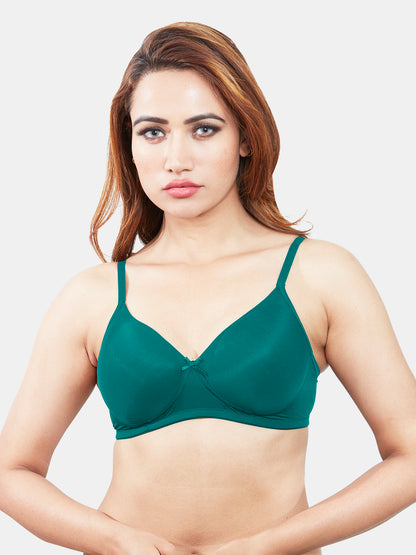 Lightly-Padded-Non-Wired-T-shirt-Bra-Moderate-Coverage–Coco-RamaGreen-Front