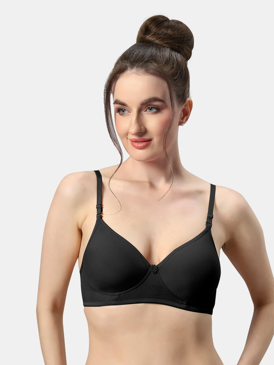 Lightly-Padded-T-Shirt-Bra-Non-Wired-Bra-Allure-Black-Left