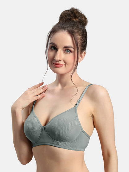 Lightly-Padded-T-Shirt-Bra-Non-Wired-Bra-Allure-Grey-Front-Left