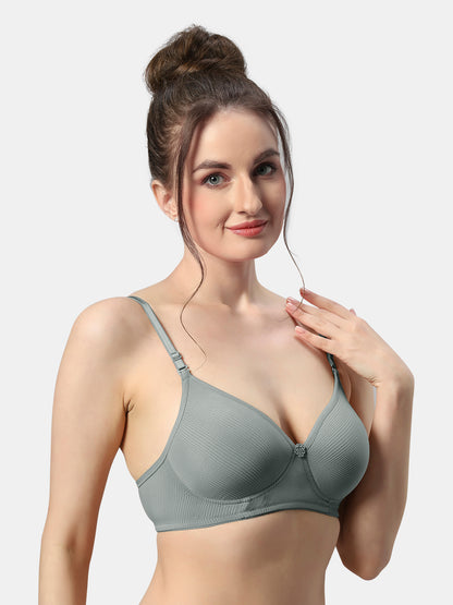 Lightly-Padded-T-Shirt-Bra-Non-Wired-Bra-Allure-Grey-Front-Right