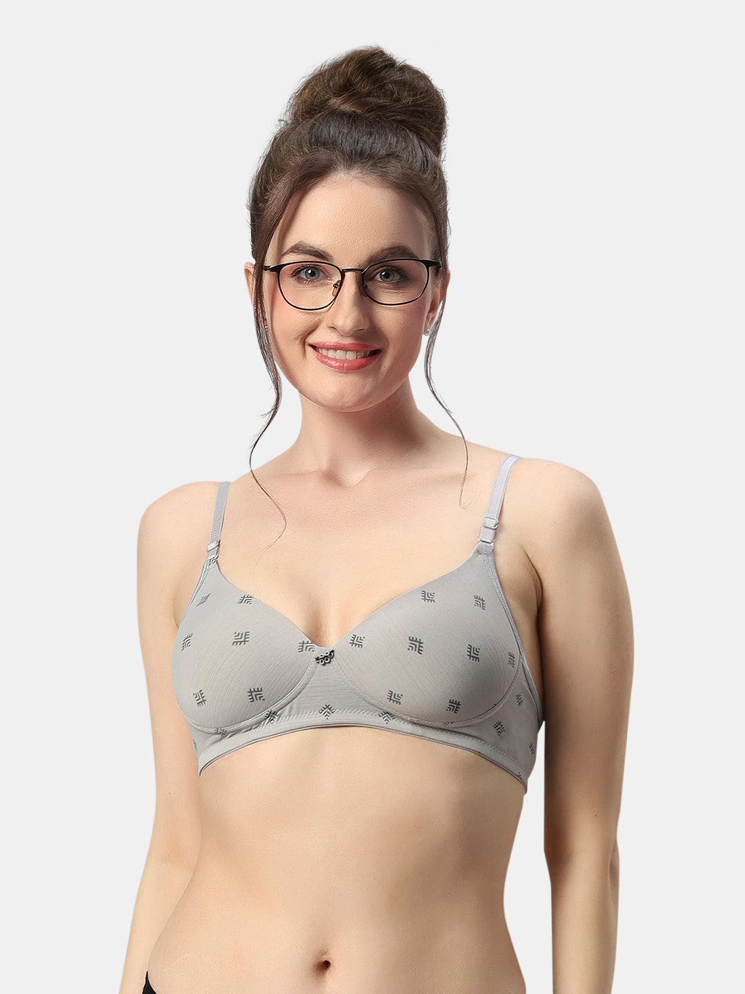 Lightly-Padded-T-Shirt-Bra-Non-Wired-Bra-Avani-Grey-Front