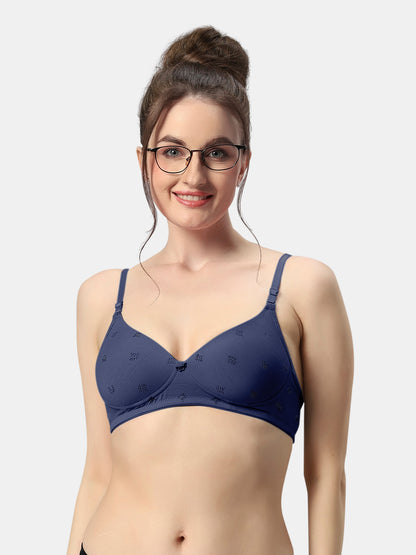 Lightly-Padded-T-Shirt-Bra-Non-Wired-Bra-Avani-NavyBlue-Front