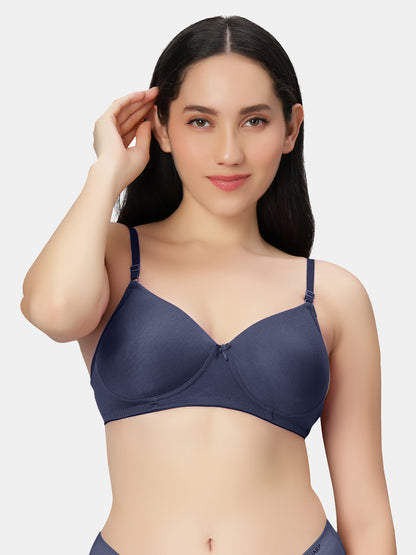 Lightly-Padded-T-Shirt-Bra-with-Wireless-Design-007-Navy-Front