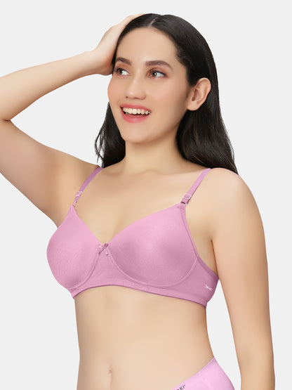 Lightly-Padded-T-Shirt-Bra-with-Wireless-Design-007-Pink-Left