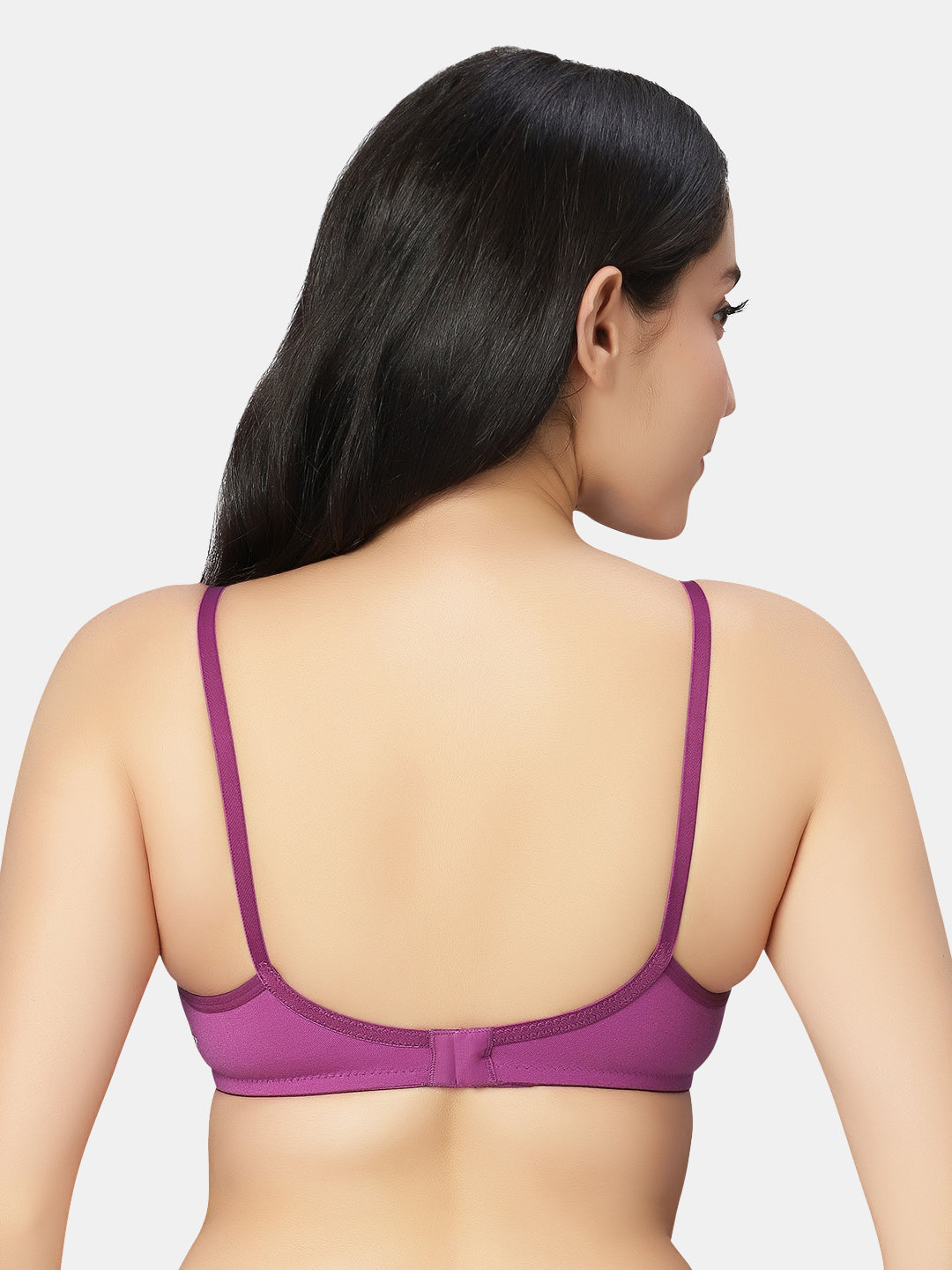 Lightly-Padded-T-Shirt-Bra-with-Wireless-Design-007-Purple-Back