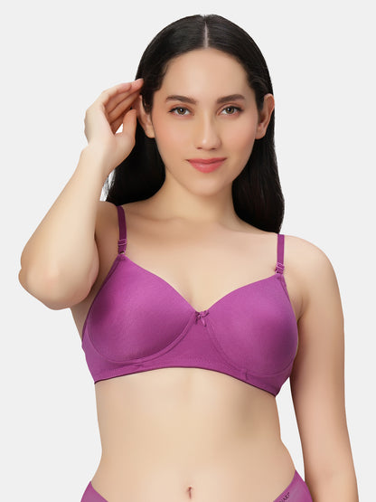 Lightly-Padded-T-Shirt-Bra-with-Wireless-Design-007-Purple-Front