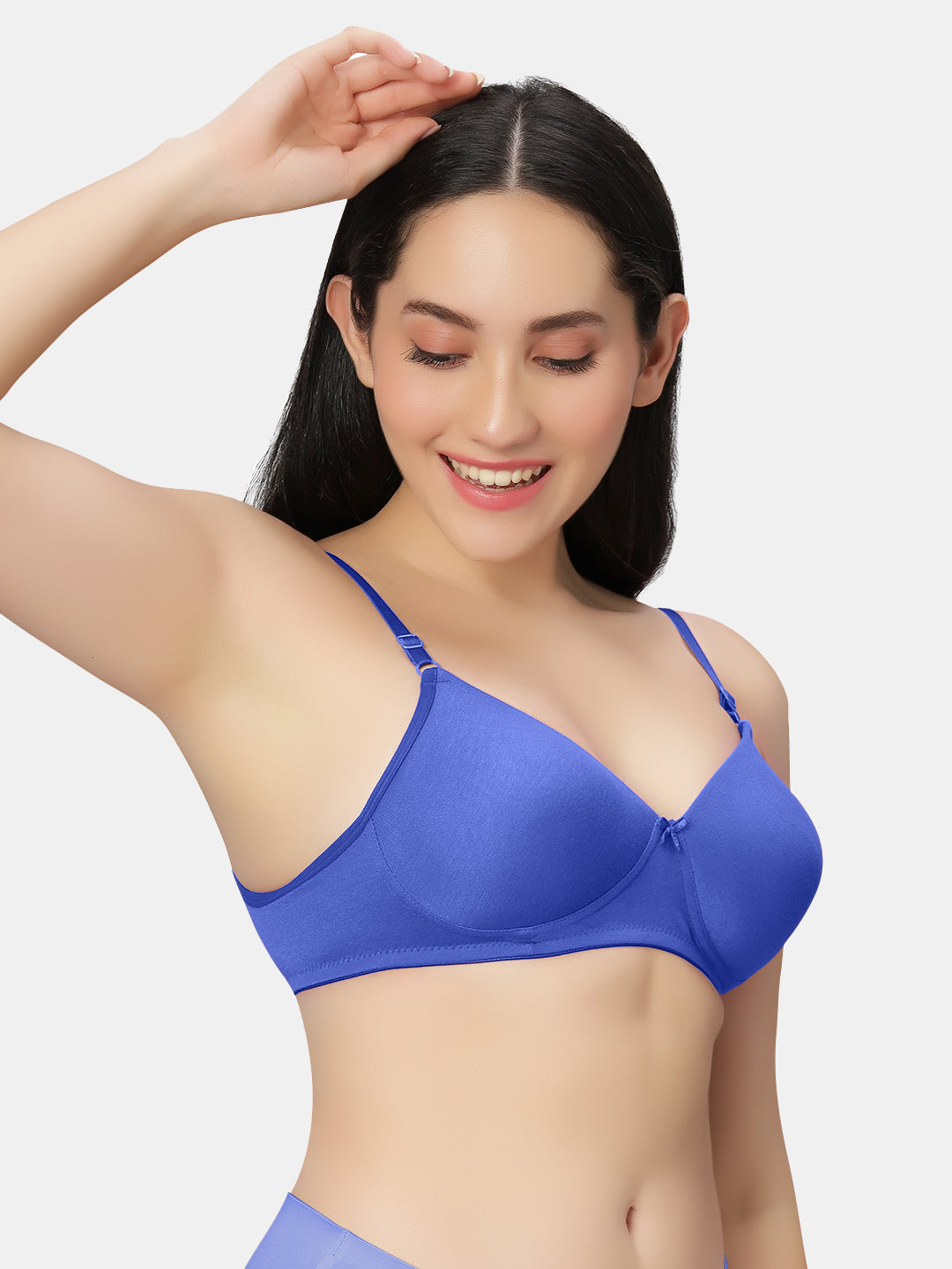 Lightly-Padded-T-Shirt-Bra-with-Wireless-Design-007-RBlue-Right