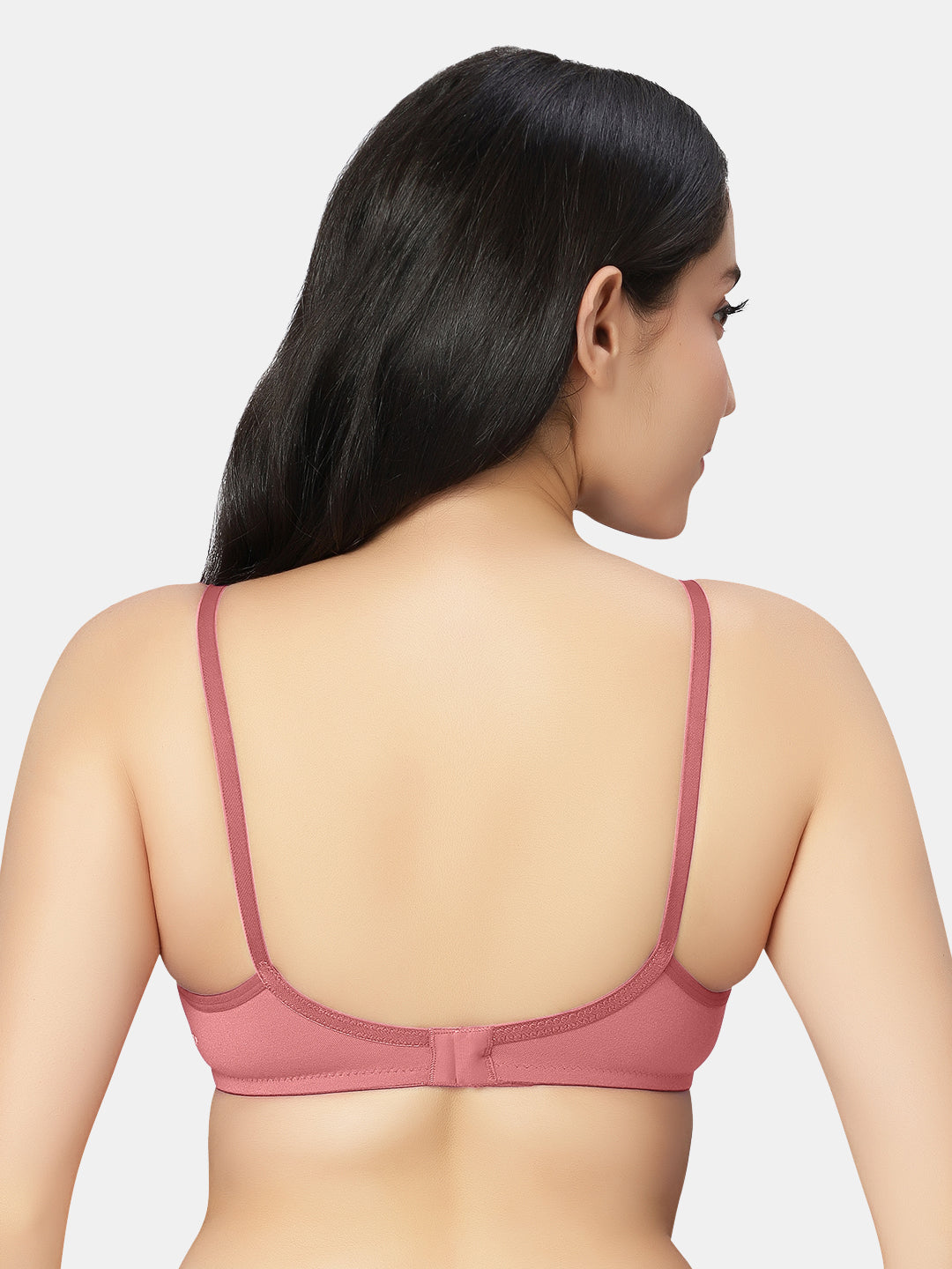 Lightly-Padded-T-Shirt-Bra-with-Wireless-Design-007-Rosepink-Back