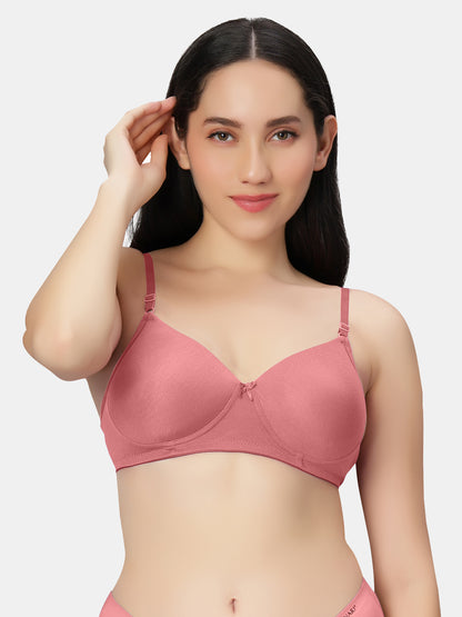 Lightly-Padded-T-Shirt-Bra-with-Wireless-Design-007-Rosepink-Front