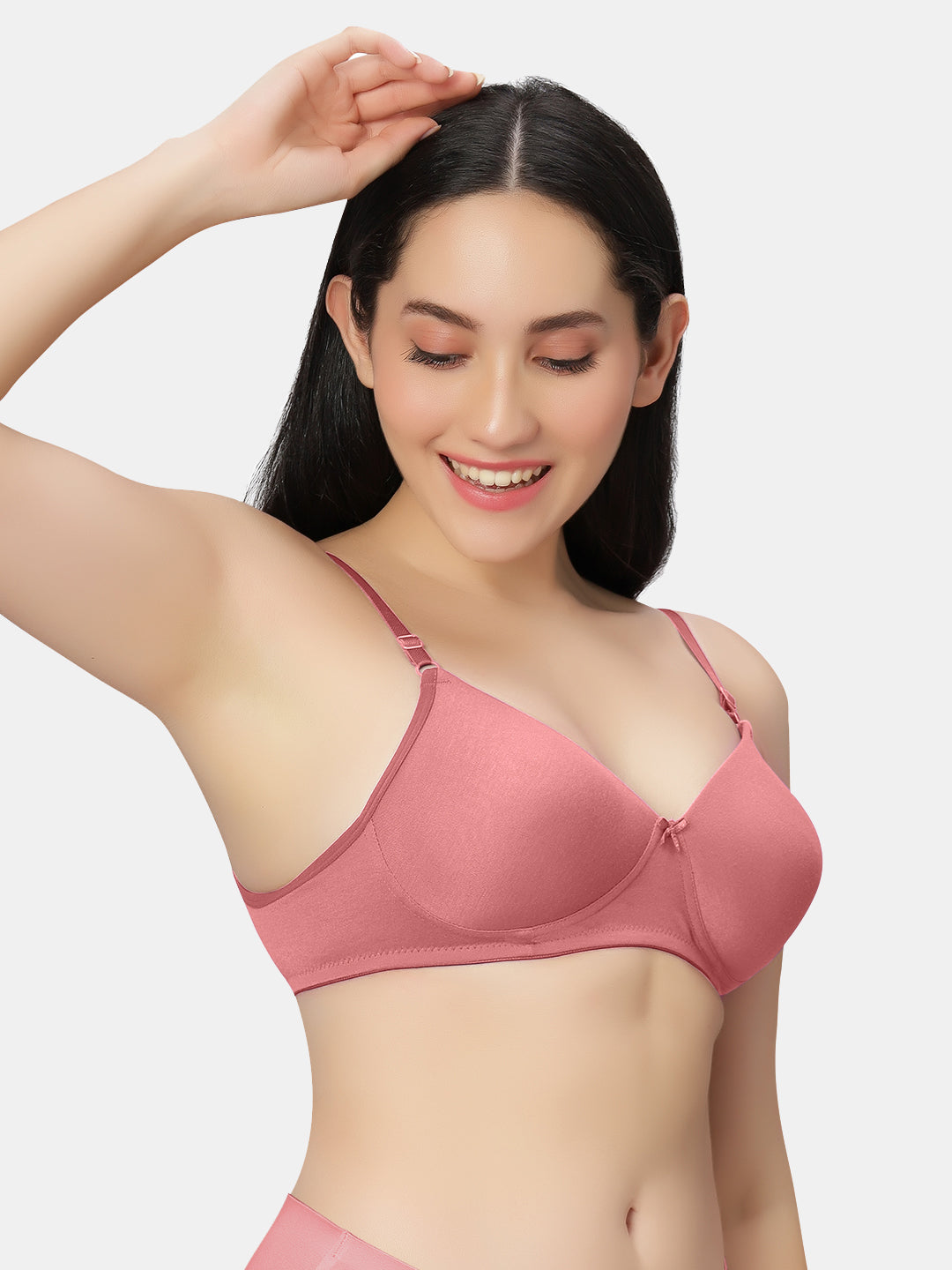 Lightly-Padded-T-Shirt-Bra-with-Wireless-Design-007-Rosepink-Right