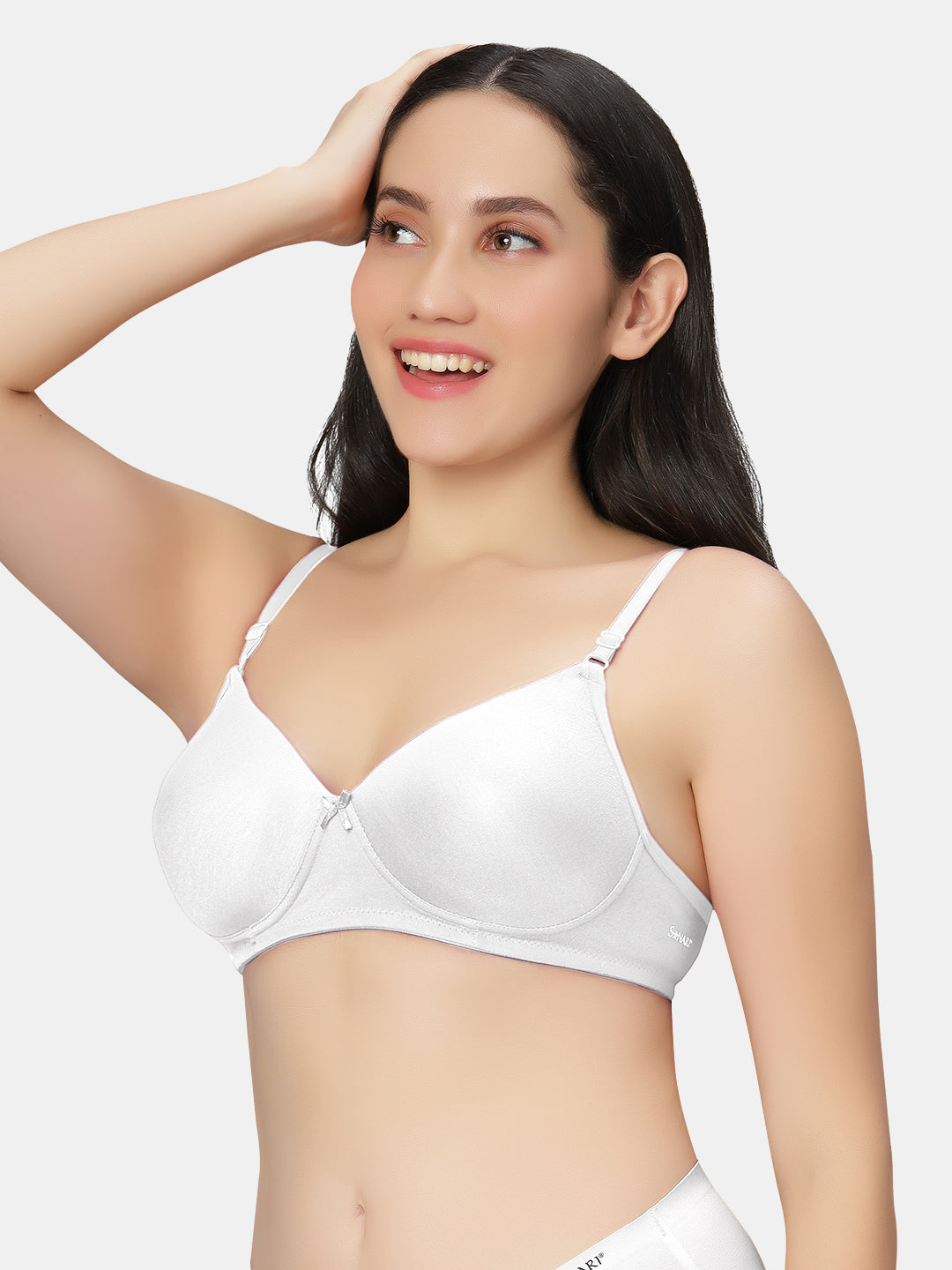 Lightly-Padded-T-Shirt-Bra-with-Wireless-Design-007-White-Left