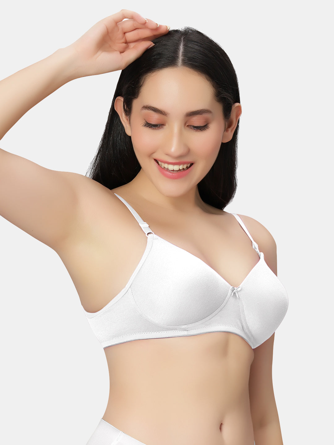 Lightly-Padded-T-Shirt-Bra-with-Wireless-Design-007-White-Right