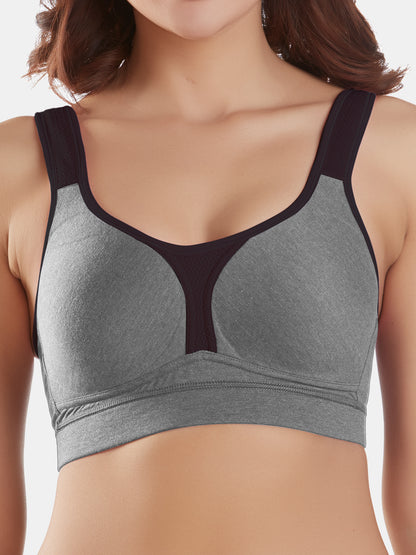 Lightly-Padded-Wirefree-Cotton-Polyester-Full-Coverage-Sports-Bra-with-Adjustable-Straps-Supremo-Grey-Close