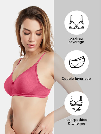 Non-Padded Wirefree Medium Coverage Polycotton Minimizer Bra – FELONG