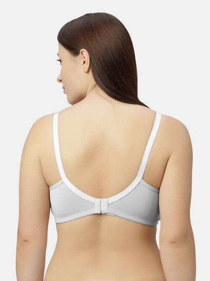 Non Padded Wire free Polyester Spandex Nursing Bra with Full Coverage and Hook Feeding Opening, Adjustable Straps, Broad Wings - Mamma