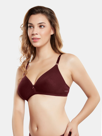 Non Padded Wirefree Medium Coverage Polyester Cotton Everyday Bra with Adjustable Straps – OMANIA