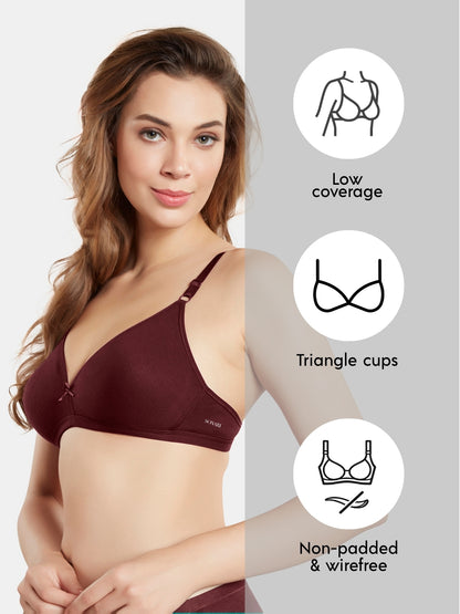 Non Padded Wirefree Medium Coverage Polyester Cotton Everyday Bra with Adjustable Straps – OMANIA