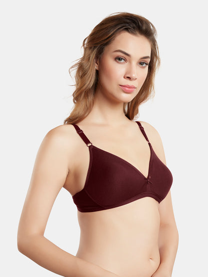 Non Padded Wirefree Medium Coverage Polyester Cotton Everyday Bra with Adjustable Straps – OMANIA