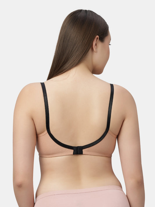 Polyster Spandex T Shirt Bra Medium Coverage Lightly Padded | Wire Free Adjustable Straps - Maya