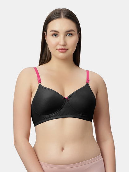 Polyster Spandex T Shirt Bra Medium Coverage Lightly Padded | Wire Free Adjustable Straps - Maya