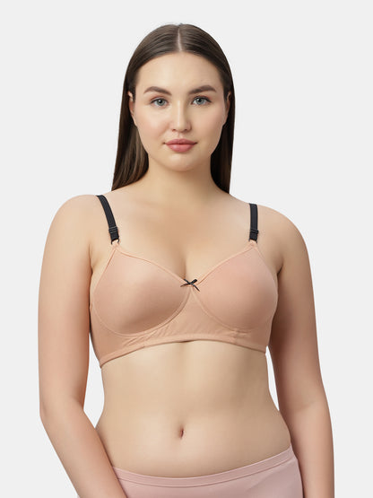 Polyster Spandex T Shirt Bra Medium Coverage Lightly Padded | Wire Free Adjustable Straps - Maya