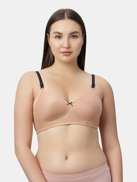 Polyster Spandex T Shirt Bra Medium Coverage Lightly Padded | Wire Free Adjustable Straps - Maya