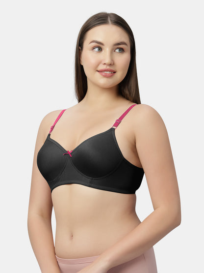 Polyster Spandex T Shirt Bra Medium Coverage Lightly Padded | Wire Free Adjustable Straps - Maya