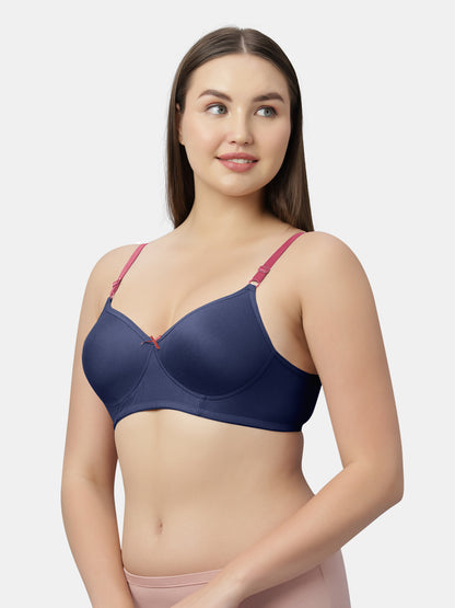 Polyster Spandex T Shirt Bra Medium Coverage Lightly Padded | Wire Free Adjustable Straps - Maya