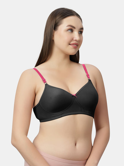 Polyster Spandex T Shirt Bra Medium Coverage Lightly Padded | Wire Free Adjustable Straps - Maya