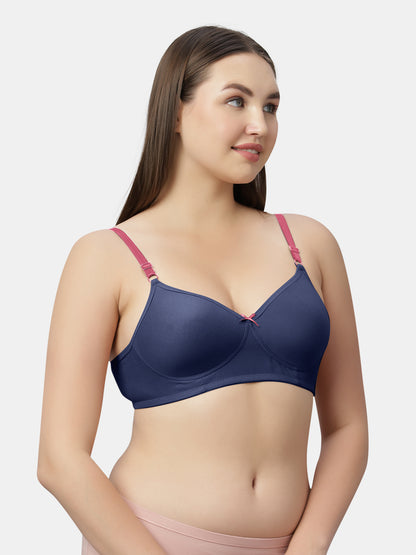 Polyster Spandex T Shirt Bra Medium Coverage Lightly Padded | Wire Free Adjustable Straps - Maya