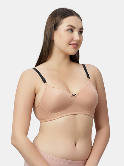 Polyster Spandex T Shirt Bra Medium Coverage Lightly Padded | Wire Free Adjustable Straps - Maya