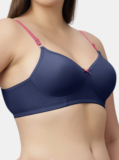 Polyster Spandex T Shirt Bra Medium Coverage Lightly Padded | Wire Free Adjustable Straps - Maya