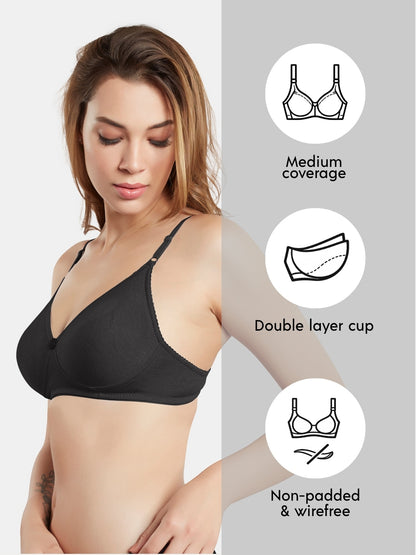 Non-Padded Wirefree Medium Coverage Polycotton Minimizer Bra – FELONG