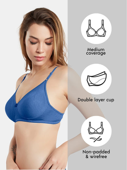 Non-Padded Wirefree Medium Coverage Polycotton Minimizer Bra – FELONG
