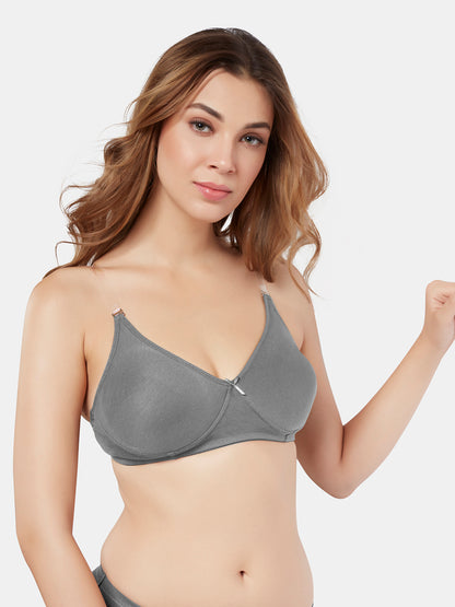 Non Padded Wirefree Cotton Polyester Moderate Coverage Minimizer Bra with Detachable Straps – CATWALK