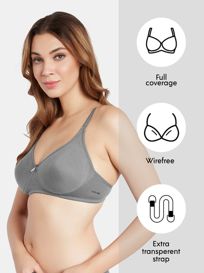 Non Padded Wirefree Cotton Polyester Moderate Coverage Minimizer Bra with Detachable Straps – CATWALK