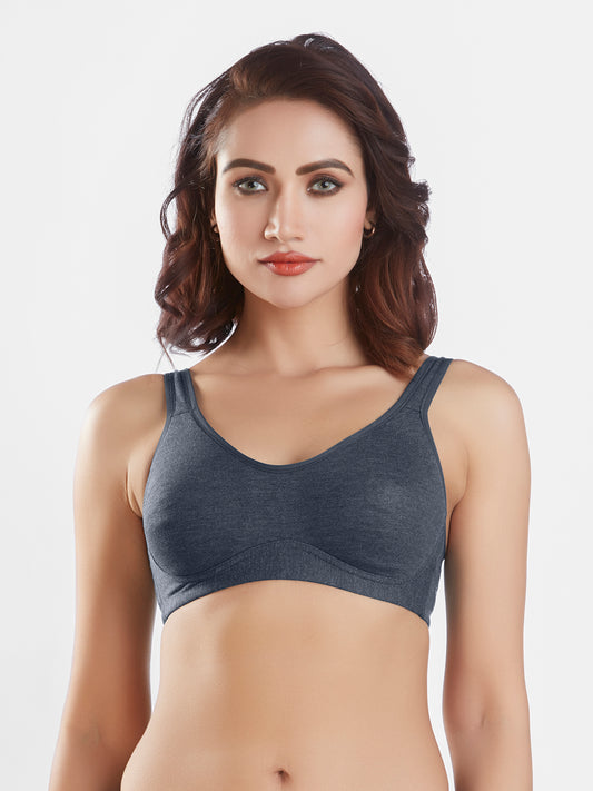 Non-Padded Wirefree Cotton-Polyester Full-Coverage Everyday Minimizer Bra with Adjustable Straps – Minimizer