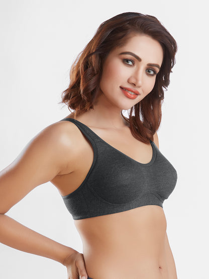 Non-Padded Wirefree Cotton-Polyester Full-Coverage Everyday Minimizer Bra with Adjustable Straps – MINIMIZER