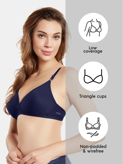 Non Padded Wirefree Medium Coverage Polyester Cotton Everyday Bra with Adjustable Straps – OMANIA