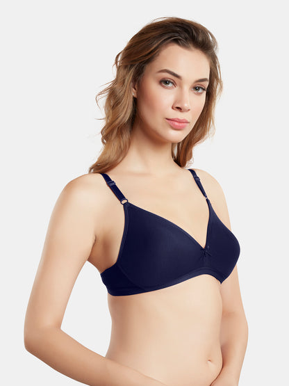 Non Padded Wirefree Medium Coverage Polyester Cotton Everyday Bra with Adjustable Straps – OMANIA