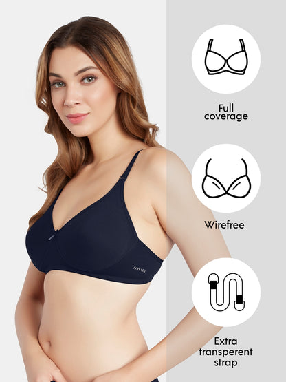 Non Padded Wirefree Cotton Polyester Moderate Coverage Minimizer Bra with Detachable Straps – CATWALK