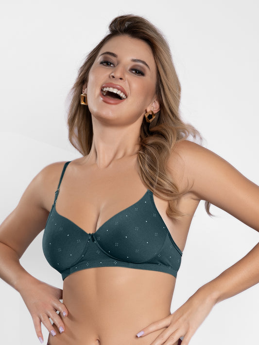 Lightly Padded Wirefree Polyester Medium Coverage Bra with Detachable Straps – NEOS