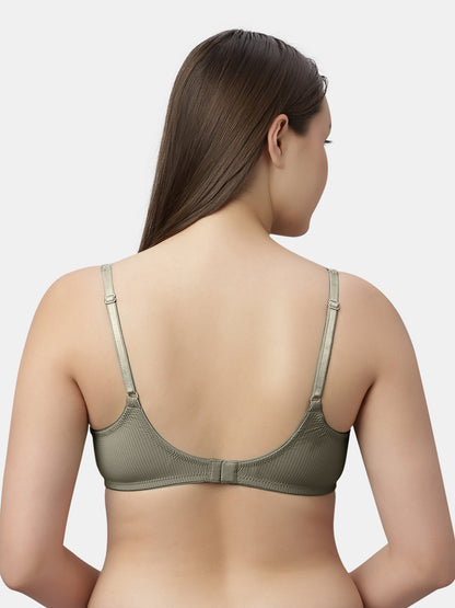 Medium Coverage Nylon Spandex Bra Lace Bra | Non Padded Wire Free Adjustable Straps - Nino