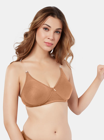 Non Padded Wirefree Cotton Polyester Moderate Coverage Minimizer Bra with Detachable Straps – CATWALK