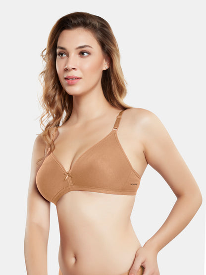 Non Padded Wirefree Medium Coverage Polyester Cotton Everyday Bra with Adjustable Straps – OMANIA