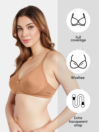 Non Padded Wirefree Cotton Polyester Moderate Coverage Minimizer Bra with Detachable Straps – CATWALK