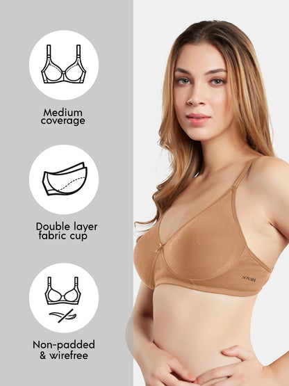 Non-Padded Wirefree Medium Coverage Everyday Bra with Seamless Cups – SMILE
