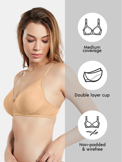 Non-Padded Wirefree Medium Coverage Polycotton Minimizer Bra – FELONG