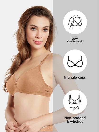 Non Padded Wirefree Medium Coverage Polyester Cotton Everyday Bra with Adjustable Straps – OMANIA