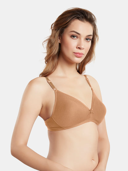 Non Padded Wirefree Medium Coverage Polyester Cotton Everyday Bra with Adjustable Straps – OMANIA